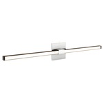 Tie Stix Metal Fixed Wall Light - Chrome / Antique Bronze