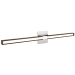 Tie Stix Wood Fixed Wall Light - Chrome / Wood Walnut