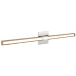 Tie Stix Wood Fixed Wall Light - Chrome / Wood White Oak