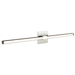 Tie Stix Metal Fixed Wall Light - Satin Nickel / Antique Bronze