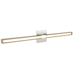 Tie Stix Wood Fixed Wall Light - Satin Nickel / Wood White Oak