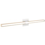 Tie Stix Wood Fixed Wall Light - White / Wood Maple