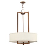 Hampton Chandelier - Brushed Bronze / Off White Linen