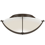 Compass Flush Ceiling Light Fixture - Bronze / Opal