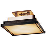 Steppe Semi Flush Ceiling Light - Coastal Dark Smoke / White Art