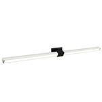 Tie Stix Metal Linear Adjustable Warm Dim Wall Light - Satin Black / Chrome