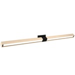 Tie Stix Wood Horizontal Adjustable Wall Light - Satin Black / Wood Maple