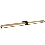 Tie Stix Wood Linear Adjustable Wall Light - Satin Black / Wood White Oak