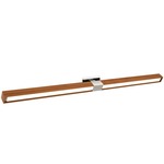 Tie Stix Wood Horizontal Adjustable Wall Light - Chrome / Wood Cherry