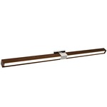 Tie Stix Wood Linear Adjustable Wall Light - Chrome / Wood Walnut
