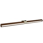 Tie Stix Wood Horizontal Adjustable Wall Light - Satin Nickel / Wood Walnut