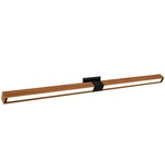 Tie Stix Wood Horizontal Adjustable Warm Dim Wall Light - Satin Black / Wood Cherry