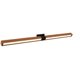 Tie Stix Wood Linear Adjustable Warm Dim Wall Light - Satin Black / Wood Cherry