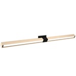 Tie Stix Wood Horizontal Adjustable Warm Dim Wall Light - Satin Black / Wood Maple