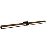 Tie Stix Wood Horizontal Adjustable Warm Dim Wall Light - Satin Black / Wood Walnut