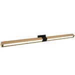 Tie Stix Wood Linear Adjustable Warm Dim Wall Light - Satin Black / Wood White Oak