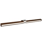 Tie Stix Wood Linear Adjustable Warm Dim Wall Light - Chrome / Wood Walnut