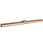 Tie Stix Wood Linear Adjustable Warm Dim Wall Light - Satin Nickel / Wood Cherry