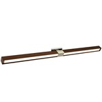 Tie Stix Wood Linear Adjustable Warm Dim Wall Light - Satin Nickel / Wood Walnut