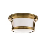 Newport Flush Ceiling Mount - Aged Brass / Opal / Glossy