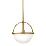 Stratford Pendant - Aged Brass / Matte Opal