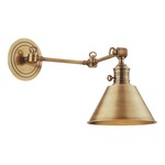 Garden City Metal Swing Arm Wall Sconce - Aged Brass