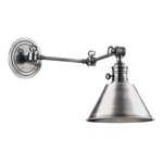 Garden City Metal Swing Arm Wall Sconce - Polished Nickel