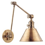 Garden City Metal Swing Arm Wall Sconce - Aged Brass