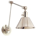 Garden City Metal Swing Arm Wall Sconce - Polished Nickel