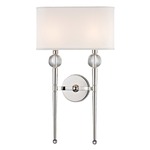 Rockland Wall Sconce - Polished Nickel / Off White