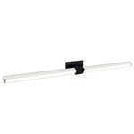 Tie Stix Metal Horizontal Adjustable Warm Dim Wall Light - Satin Black / Chrome