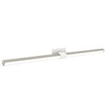 Tie Stix Metal Horizontal Adjustable Warm Dim Wall Light - White / Satin Nickel