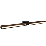 Tie Stix Wood Horizontal Adjustable Wall Light - Satin Black / Wood Walnut