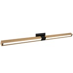 Tie Stix Wood Horizontal Adjustable Wall Light - Satin Black / Wood White Oak
