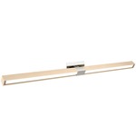 Tie Stix Wood Linear Adjustable Wall Light - Chrome / Wood Maple