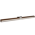 Tie Stix Wood Horizontal Adjustable Wall Light - Chrome / Wood Walnut