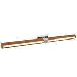Tie Stix Wood Horizontal Adjustable Wall Light - Satin Nickel / Wood Cherry