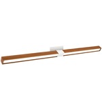 Tie Stix Wood Horizontal Adjustable Wall Light - White / Wood Cherry