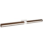Tie Stix Wood Horizontal Adjustable Wall Light - White / Wood Walnut