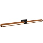 Tie Stix Wood Horizontal Adjustable Warm Dim Wall Light - Satin Black / Wood Cherry