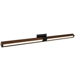 Tie Stix Wood Linear Adjustable Warm Dim Wall Light - Satin Black / Wood Walnut
