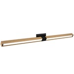 Tie Stix Wood Horizontal Adjustable Warm Dim Wall Light - Satin Black / Wood White Oak