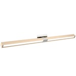 Tie Stix Wood Linear Adjustable Warm Dim Wall Light - Chrome / Wood Maple