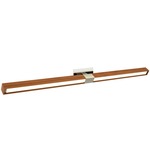 Tie Stix Wood Horizontal Adjustable Warm Dim Wall Light - Satin Nickel / Wood Cherry
