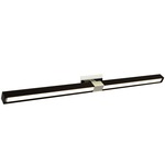 Tie Stix Wood Horizontal Adjustable Warm Dim Wall Light - Satin Nickel / Wood Espresso