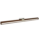 Tie Stix Wood Linear Adjustable Warm Dim Wall Light - Satin Nickel / Wood Walnut