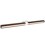 Tie Stix Wood Horizontal Adjustable Warm Dim Wall Light - White / Wood Walnut