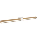 Tie Stix Wood Linear Adjustable Warm Dim Wall Light - White / Wood White Oak