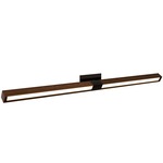 Tie Stix Wood Linear Adjustable Warm Dim Wall Light - Antique Bronze / Wood Walnut