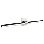 Tie Stix Metal Horizontal Adjustable Warm Dim Wall Light - Chrome / Satin Black